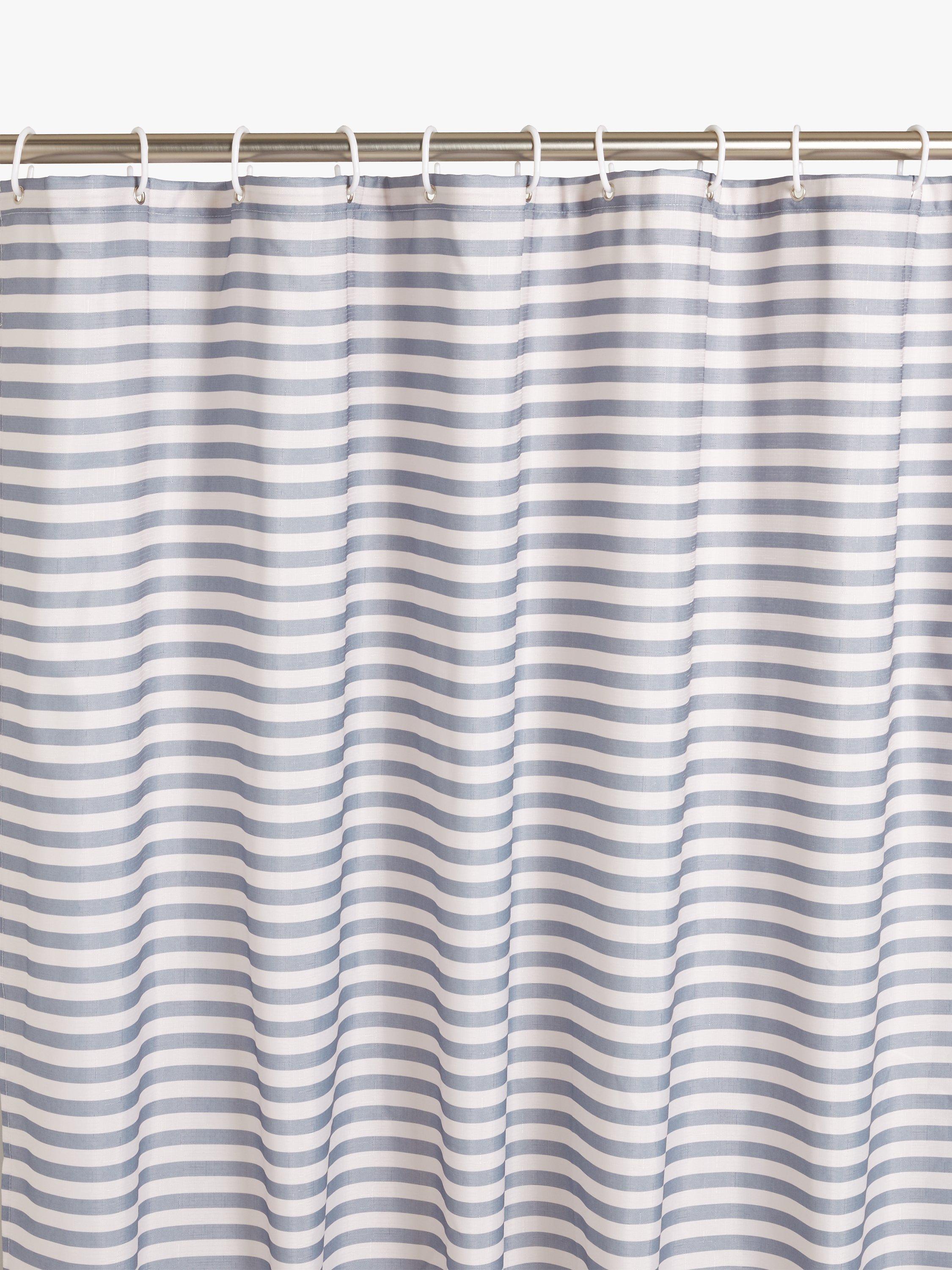 John Lewis textured seersucker horizontal stripe shower curtain in Thistle, UK version