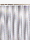 John Lewis Textured Seersucker Horizontal Stripe Recycled Polyester Shower Curtain, Thistle