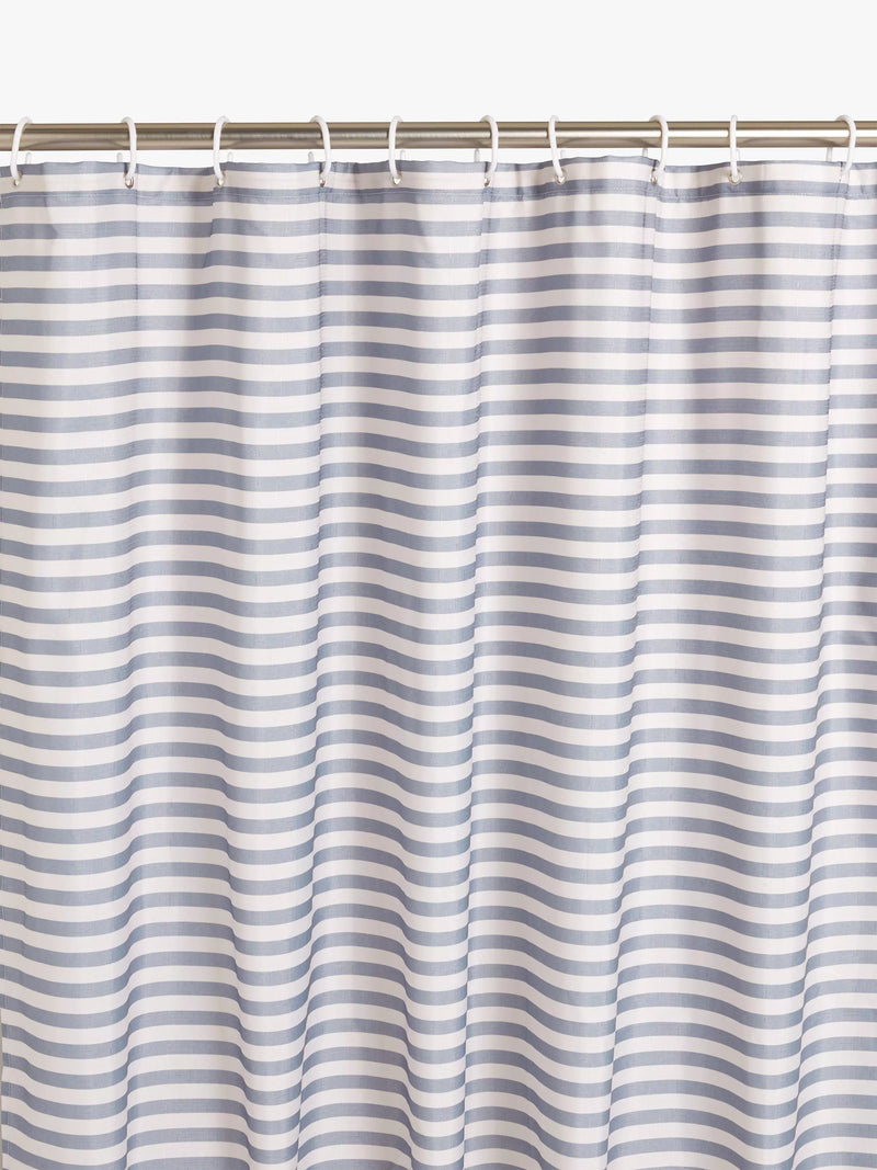 John Lewis textured seersucker horizontal stripe shower curtain in Thistle, UK version