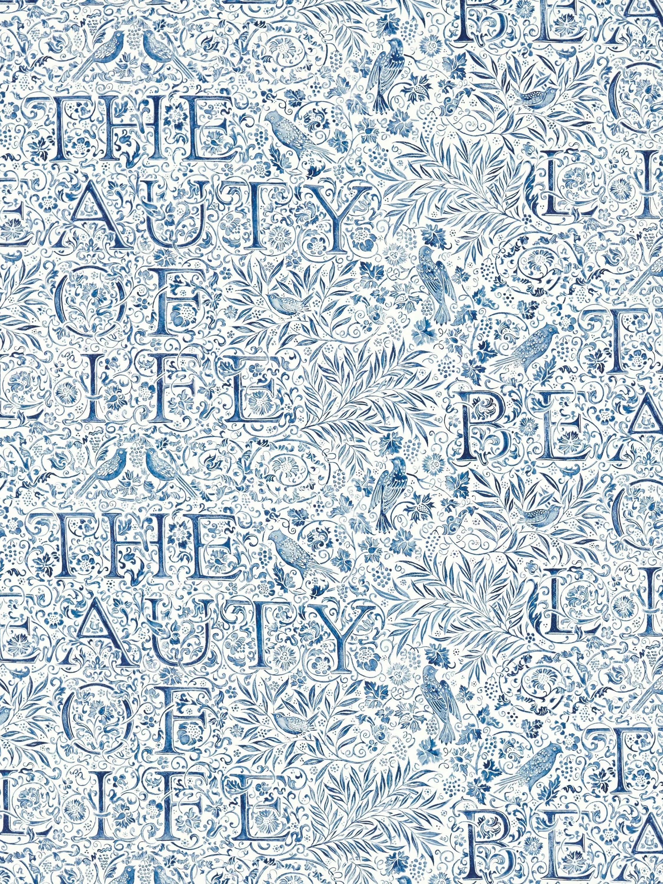 Morris & Co furnishing fabric indigo, UK version