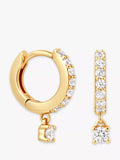 Astrid & Miyu gold charm huggie hoop earrings (British brand)