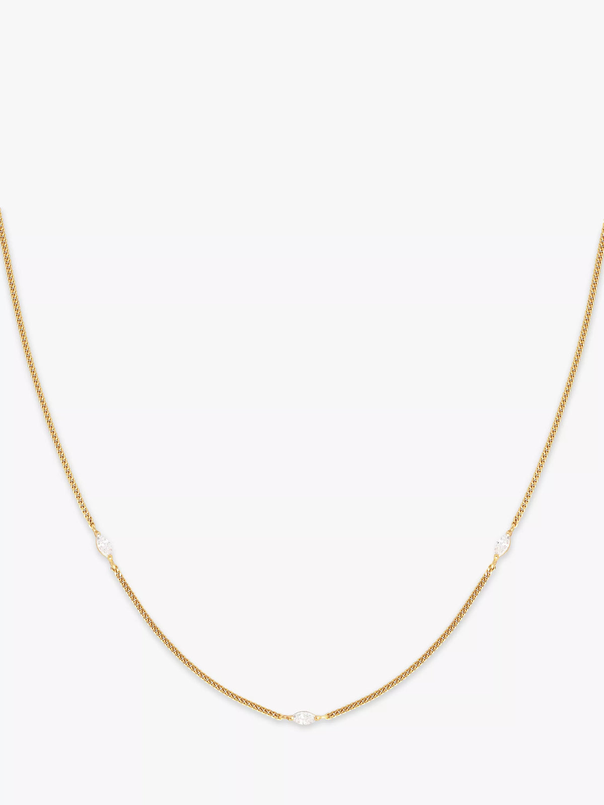 Astrid & Miyu Navette cubic zirconia chain necklace gold (British brand)