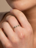 Astrid & Miyu cubic zirconia double row ring gold plated, UK version