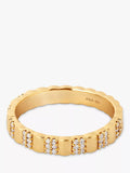 Astrid & Miyu Cubic Zirconia Double Row Band Ring, Gold, 16mm