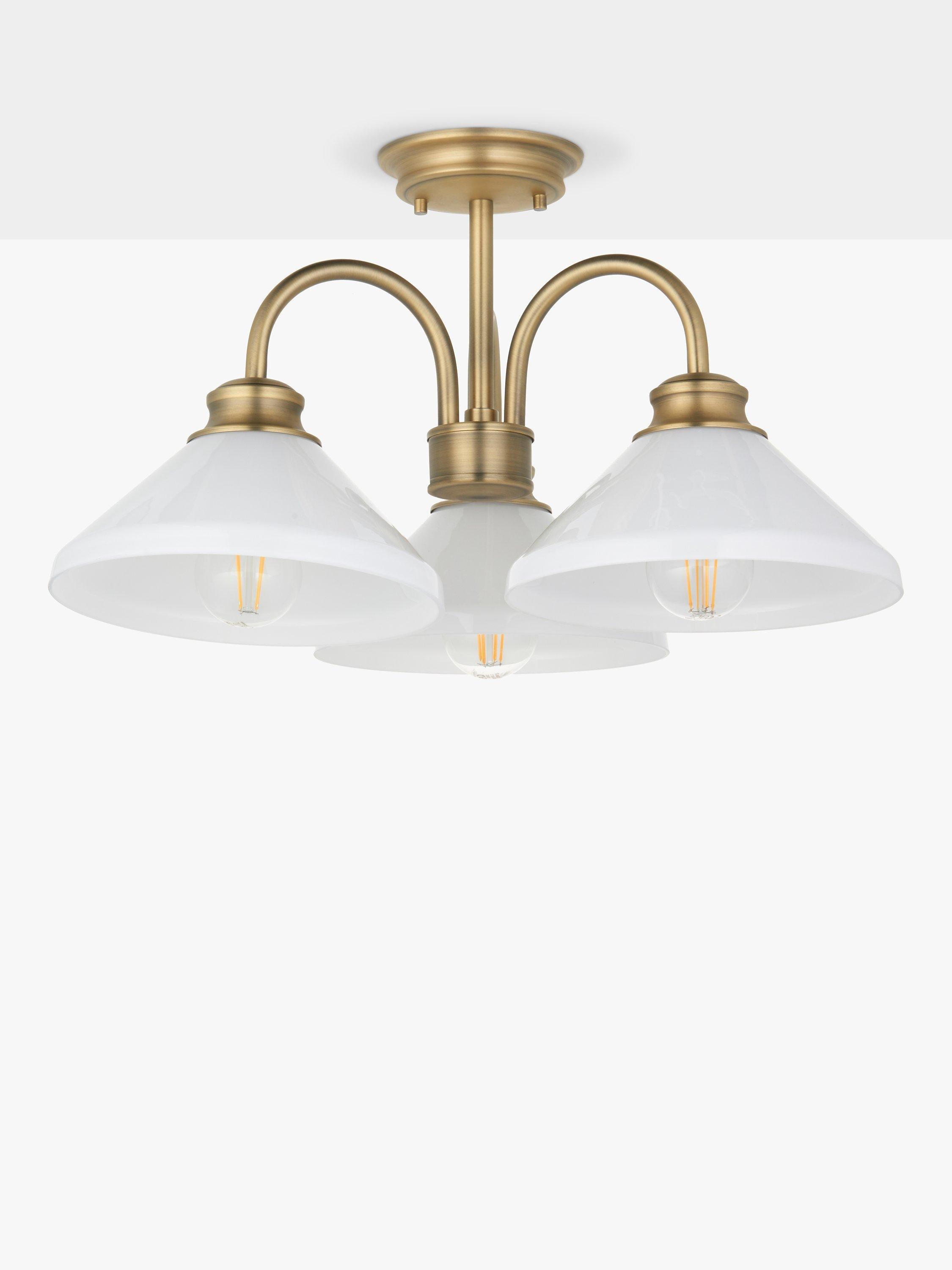 John Lewis Tula semi flush ceiling light matt antique brass, UK version