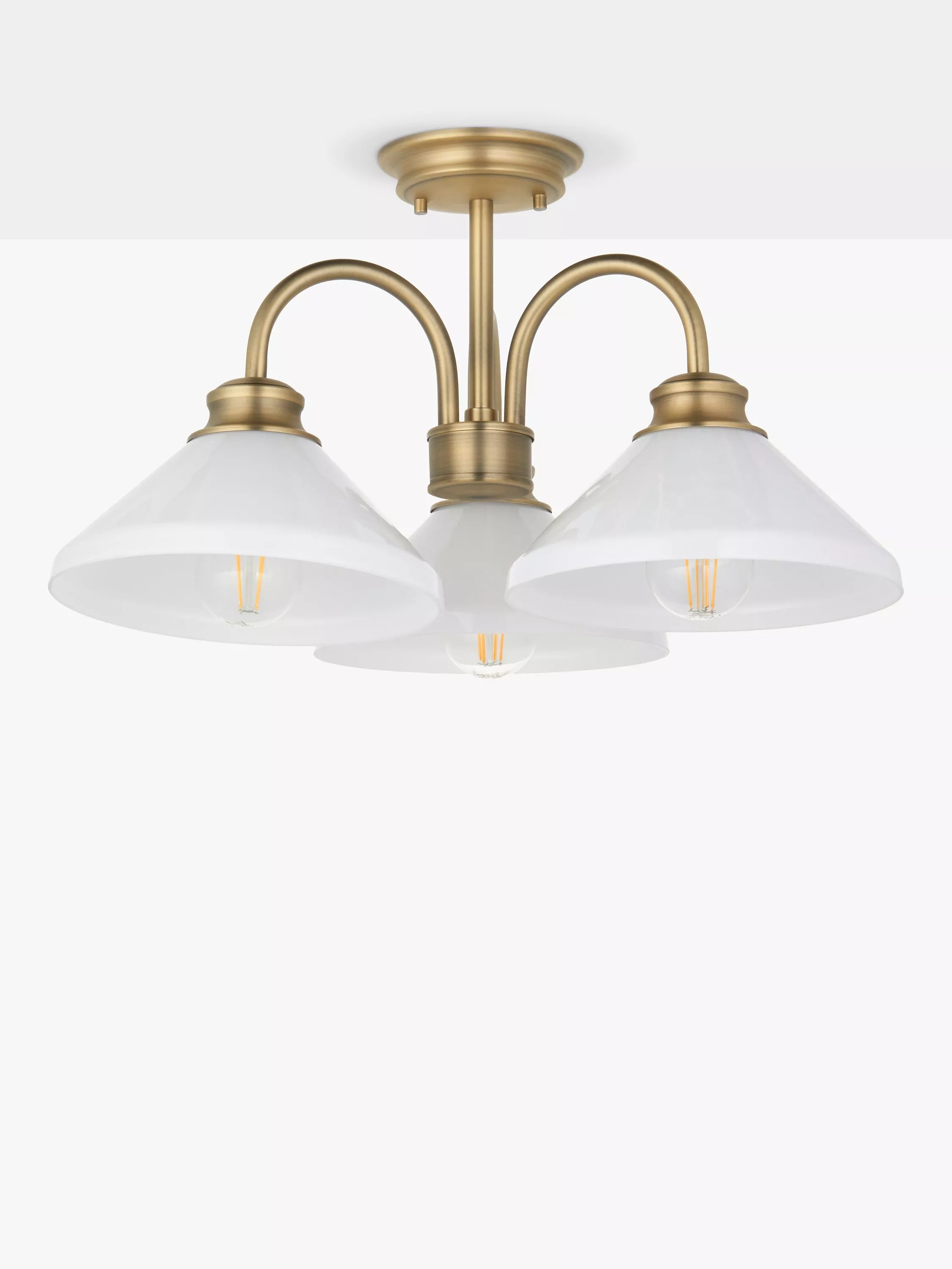 John Lewis Tula semi flush ceiling light matt antique brass, UK version