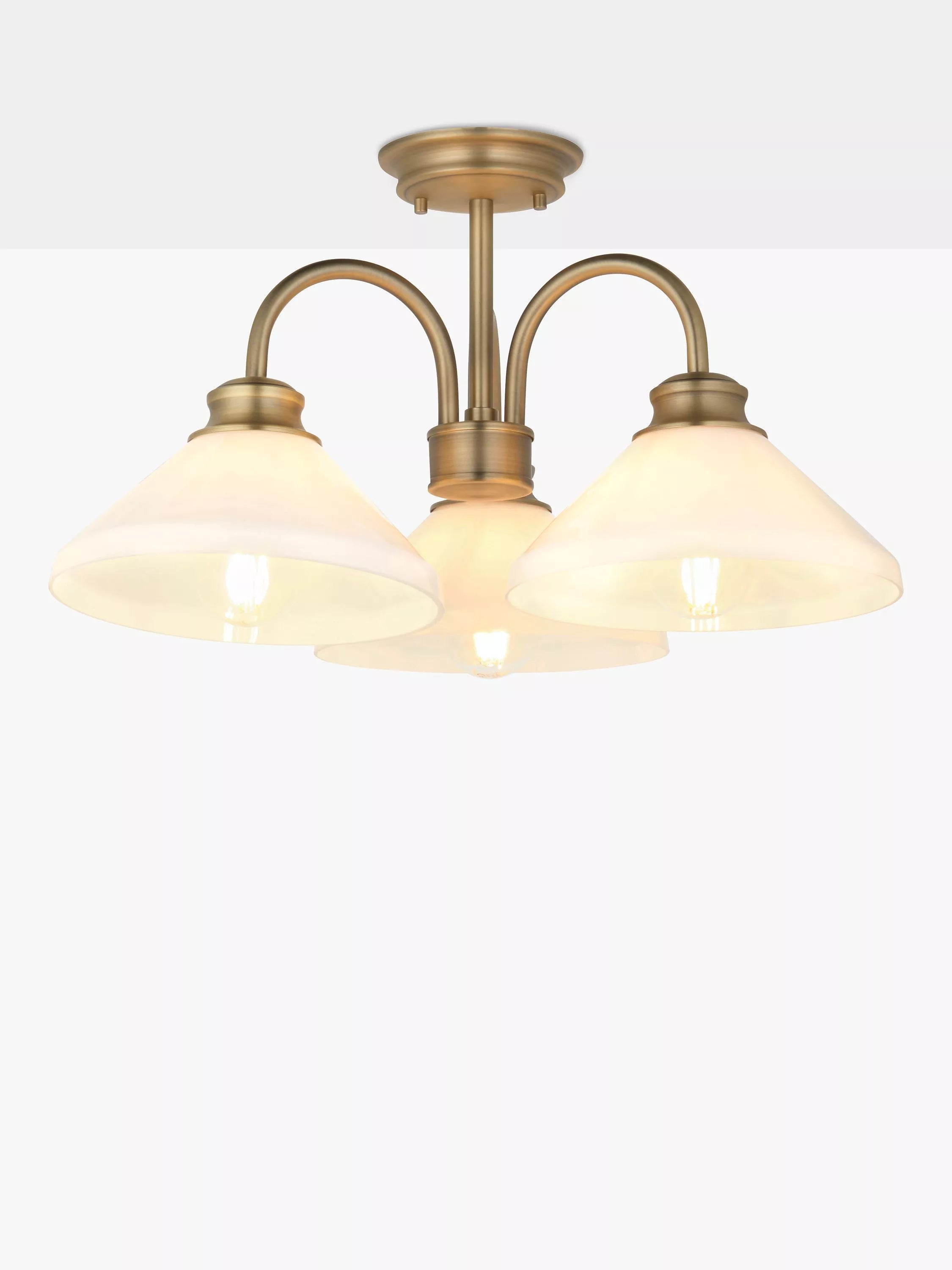 John Lewis Tula semi flush ceiling light matt antique brass, UK version