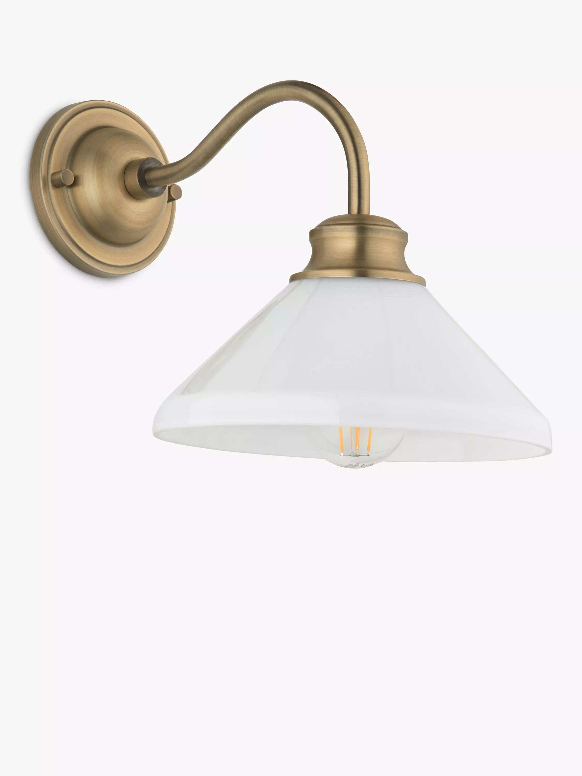 John Lewis Tula opaline wall light matt antique brass, UK version