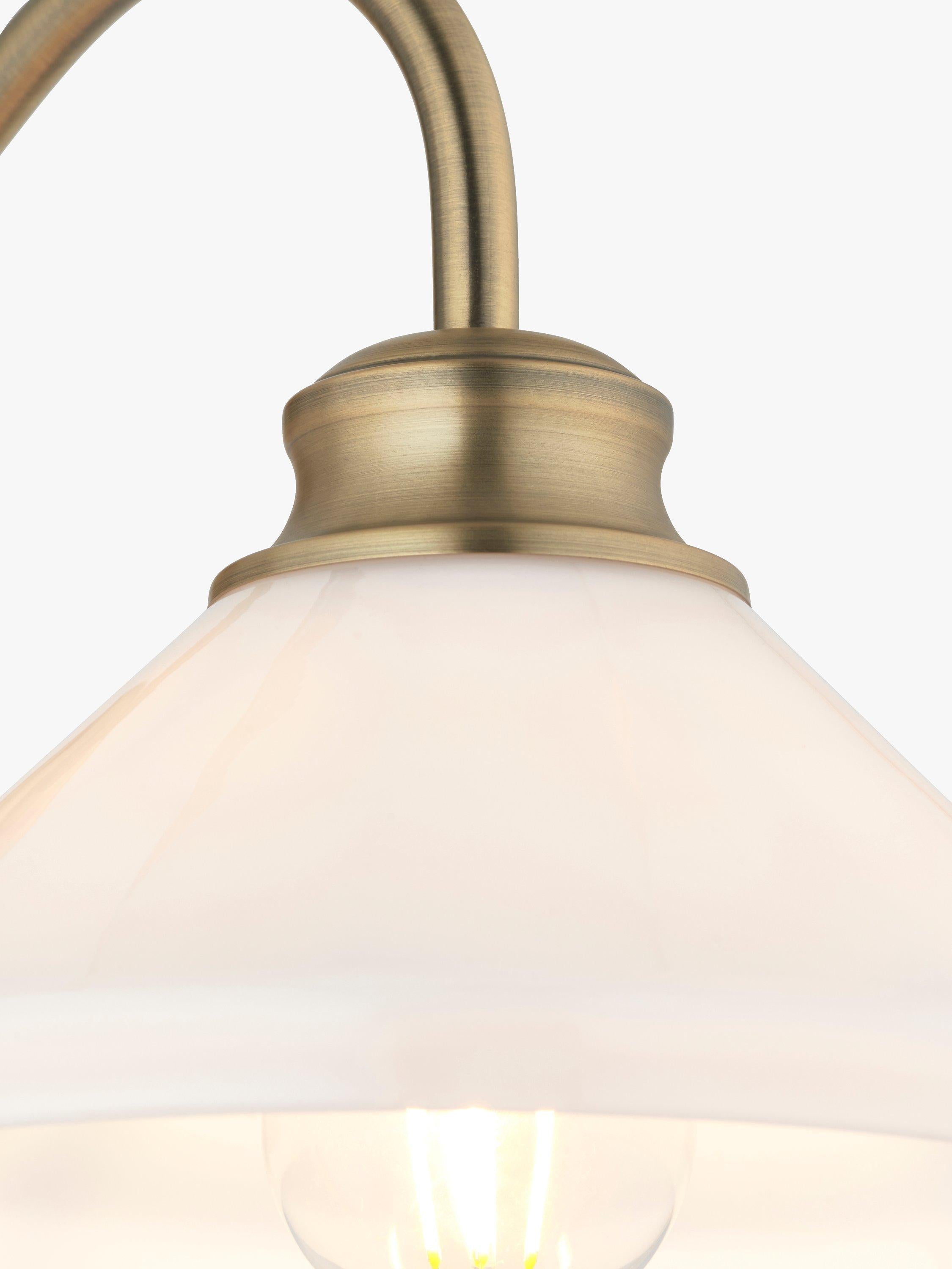John Lewis Tula opaline wall light matt antique brass, UK version