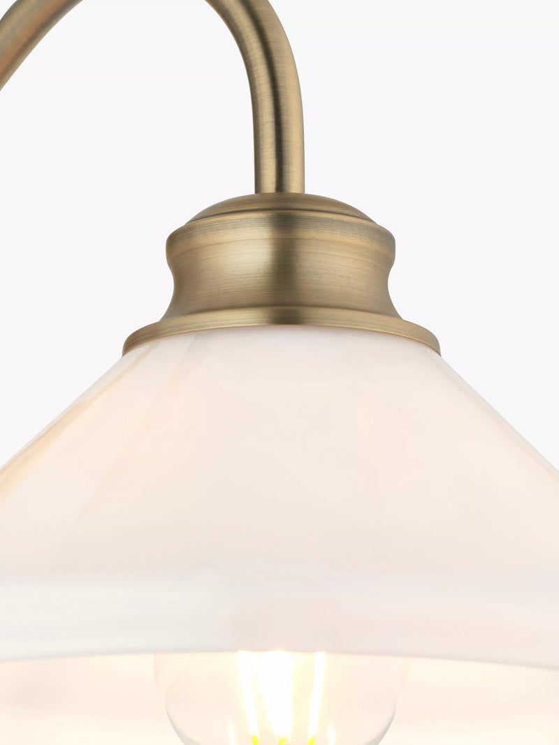 John Lewis Tula opaline wall light matt antique brass, UK version