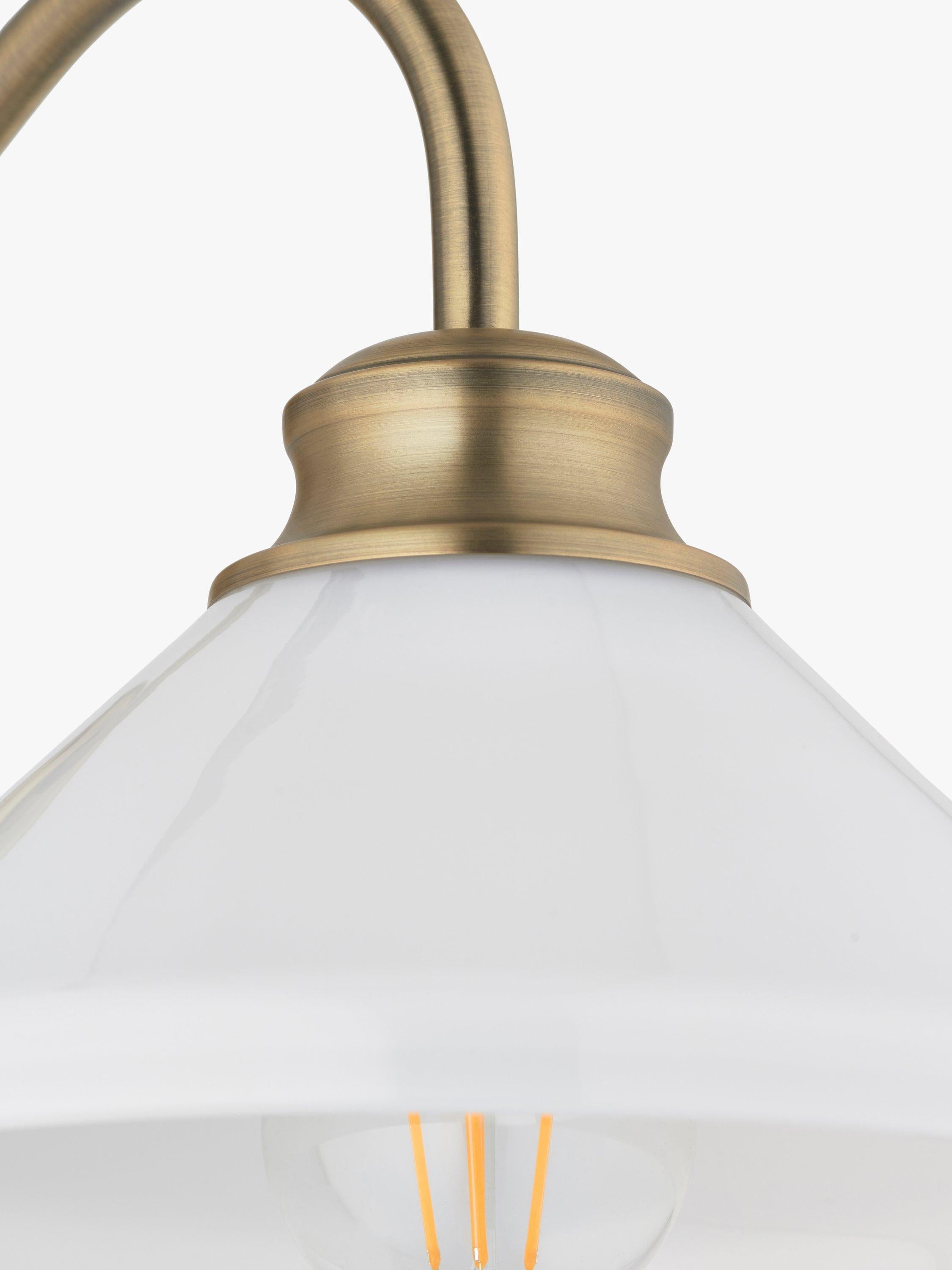 John Lewis Tula opaline wall light matt antique brass, UK version