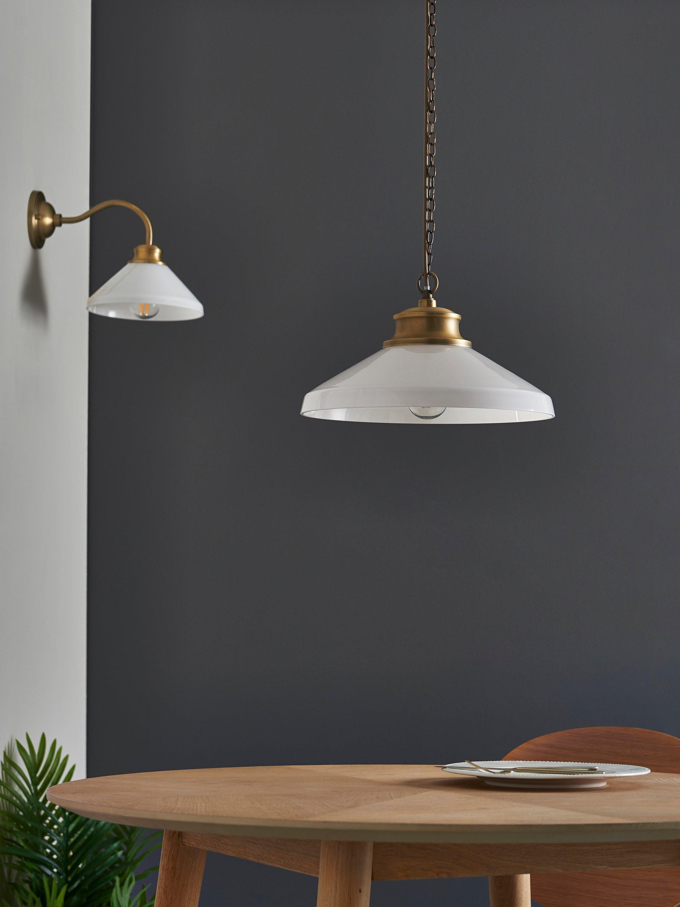 John Lewis Tula opaline wall light matt antique brass, UK version
