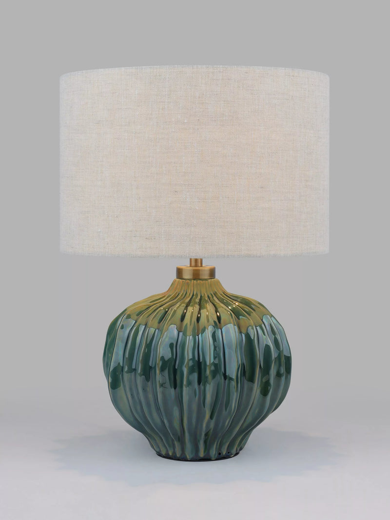 John Lewis Urchin Ceramic Table Lamp, Green