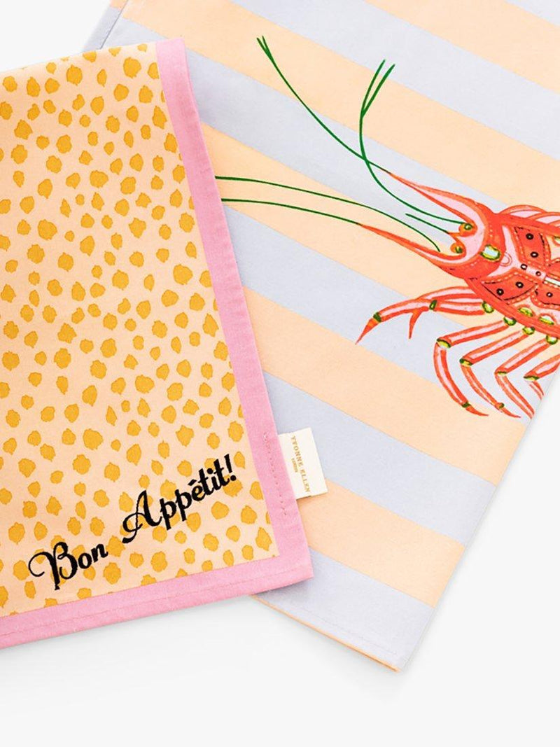 Yvonne Ellen tea towels lobster and bon appetit set of 2, UK version