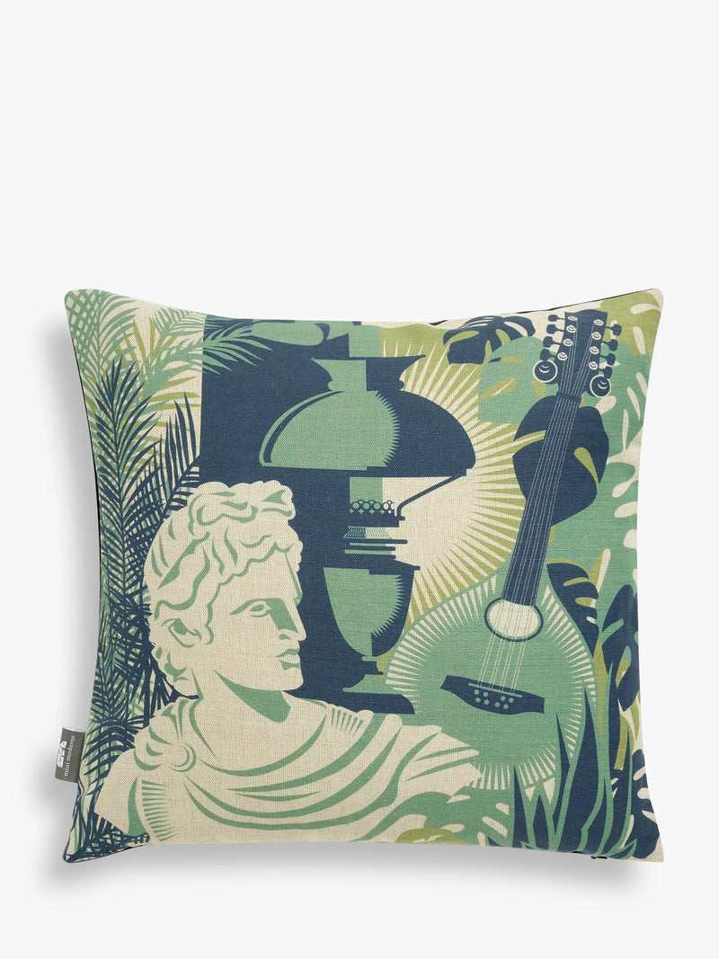 Mini Moderns art room cushion in emerald green, imported from the UK