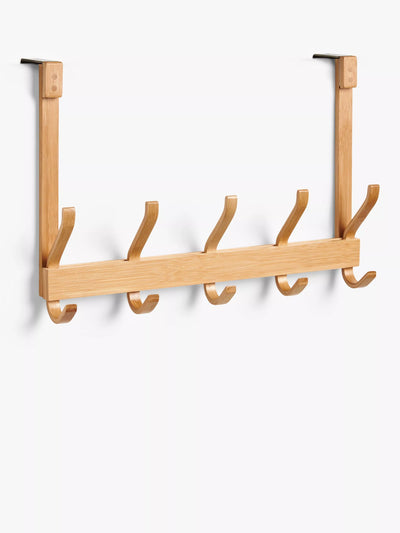 John Lewis John Lewis Bamboo Over Door Hanging Rack with 5 Hooks, Natural- Buy online at McGrocer
