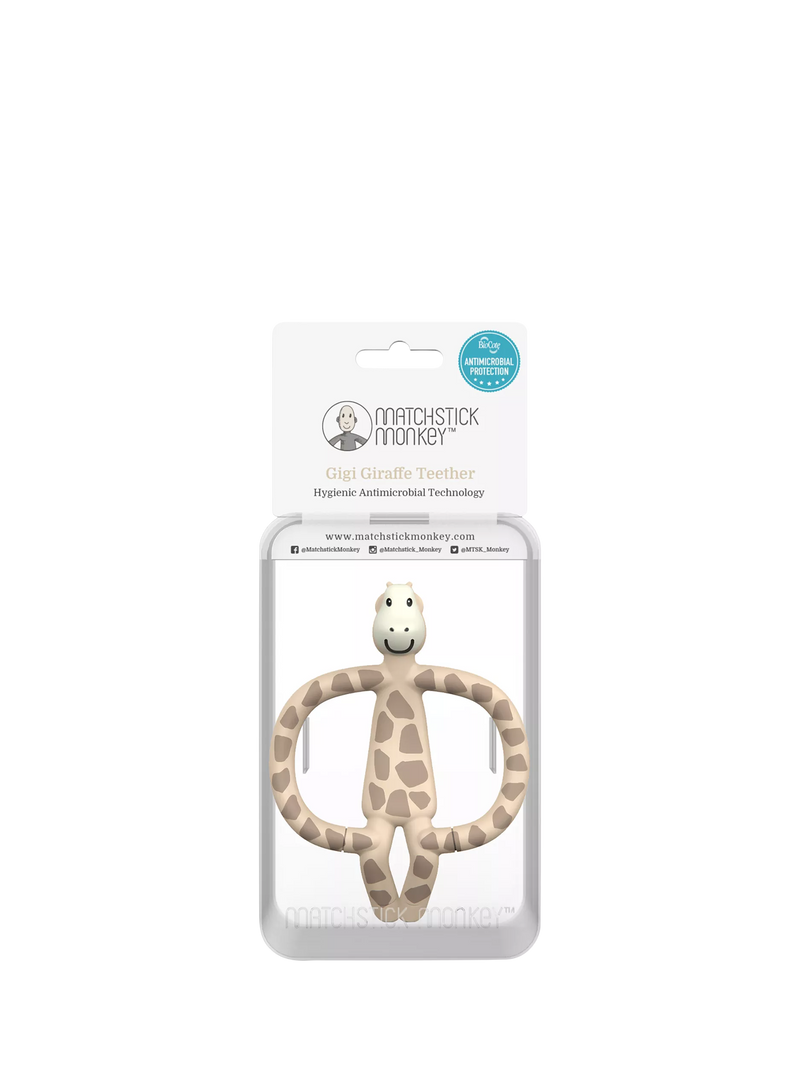 Matchstick Monkey beige giraffe teething toy with gel applicator - British product