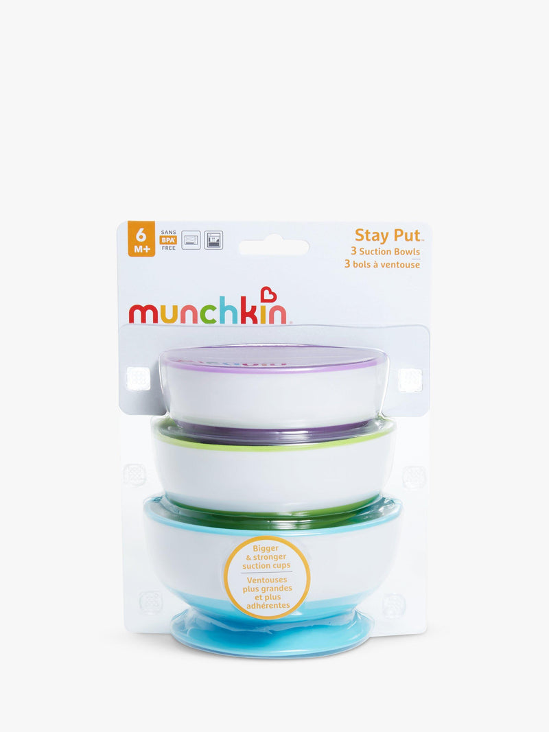 Munchkin suction bowl multi set of 3, imported from the UK