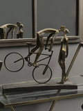 Libra Interiors kissing couple sculpture bronze finish H30cm (British brand)