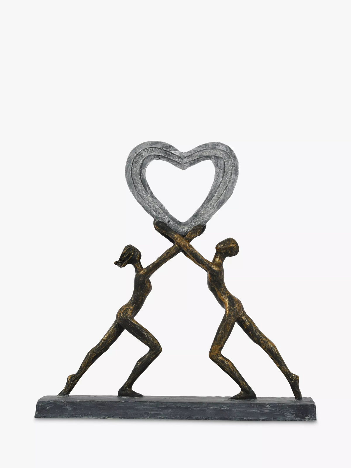 Libra Interiors love couple resin sculpture metallic bronze, imported from the UK