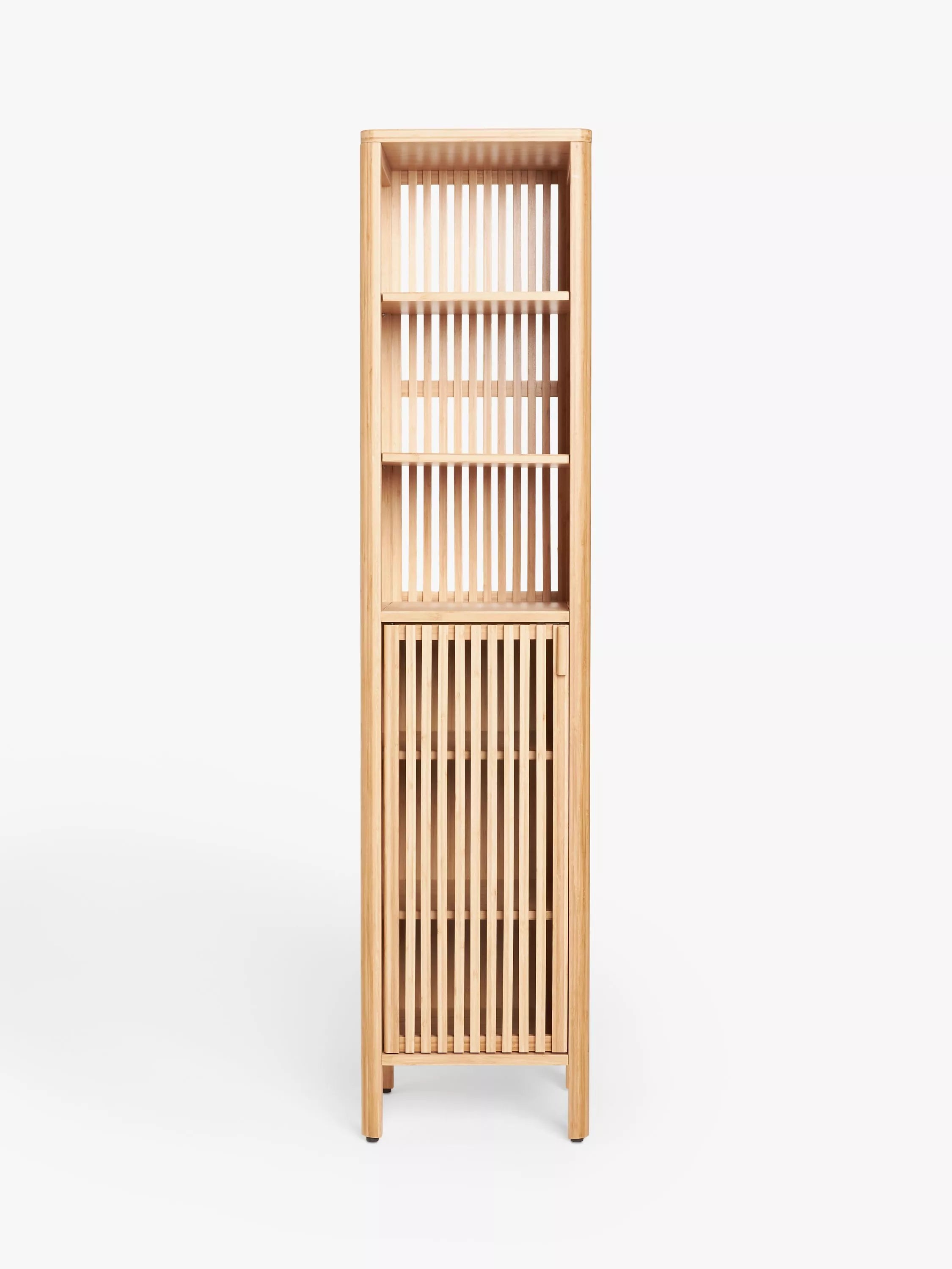 John Lewis slatted bathroom tallboy bamboo, imported from the UK