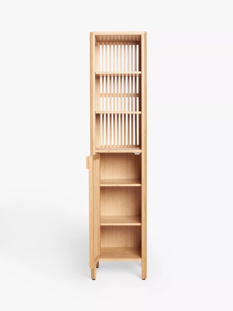 John Lewis slatted bathroom tallboy bamboo, imported from the UK
