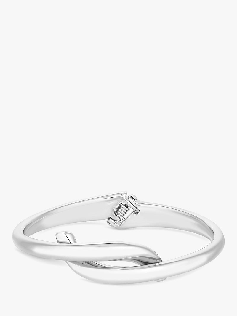 Polished Twisted Silver Slip-On Bangle