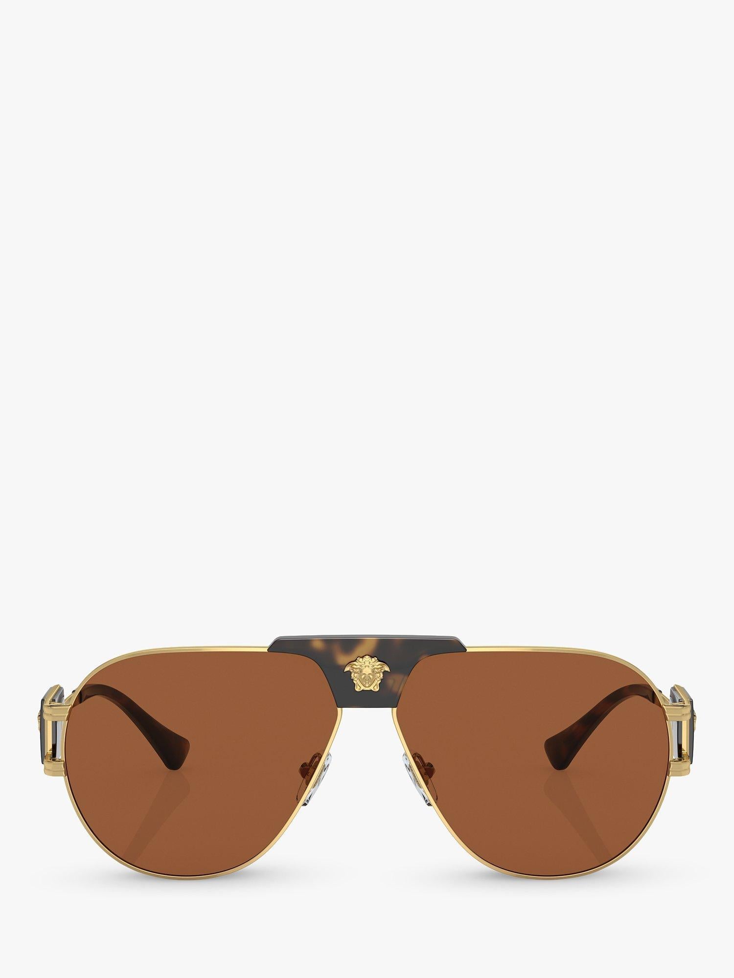 Versace gold aviator sunglasses with brown lenses - British product