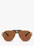 Versace gold aviator sunglasses with brown lenses - British product
