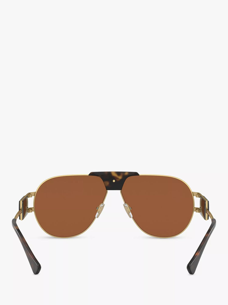 Versace gold aviator sunglasses with brown lenses - British product
