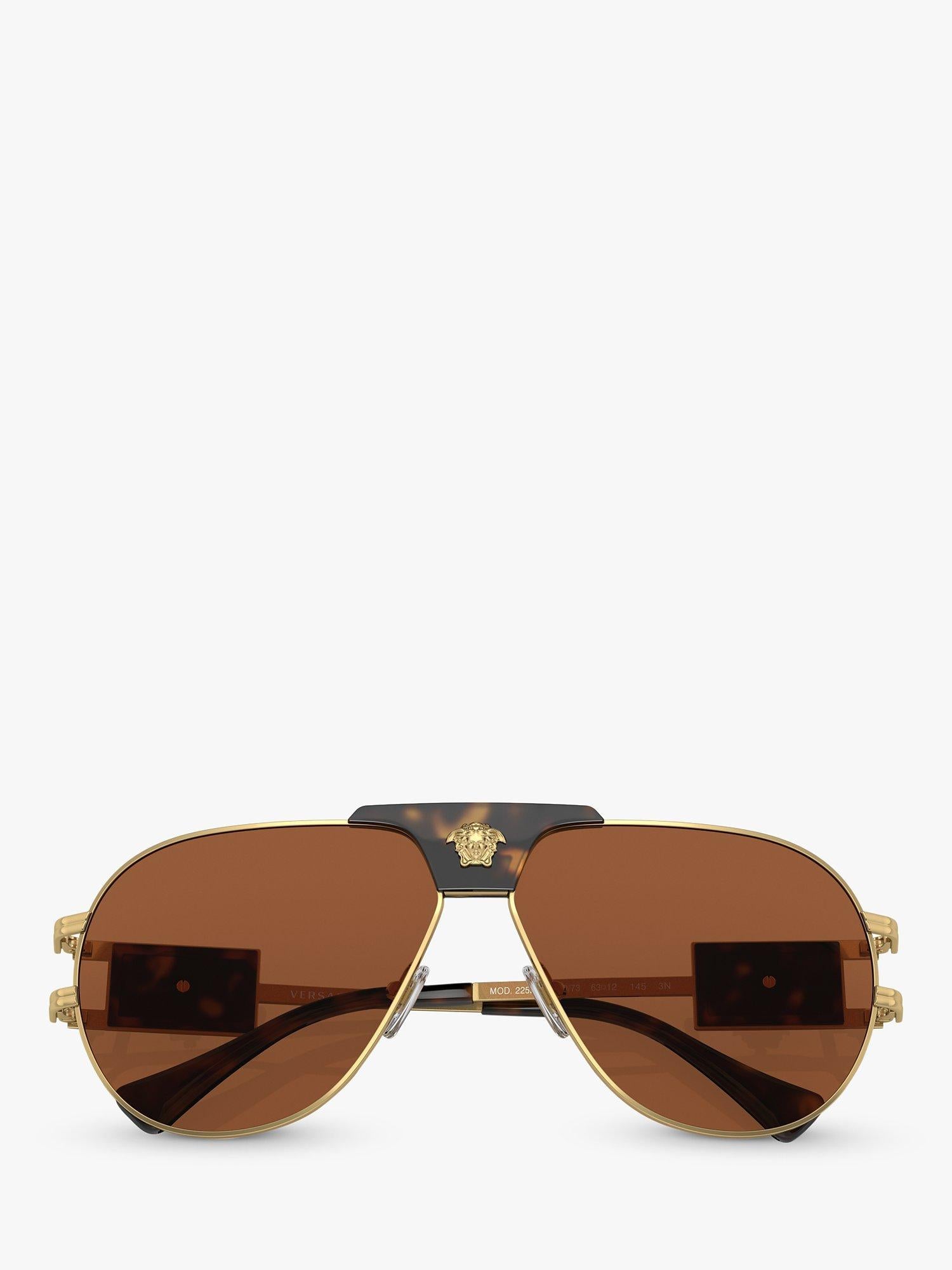 Versace gold aviator sunglasses with brown lenses - British product