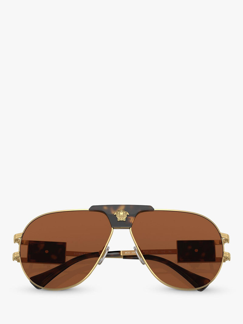 Versace gold aviator sunglasses with brown lenses - British product