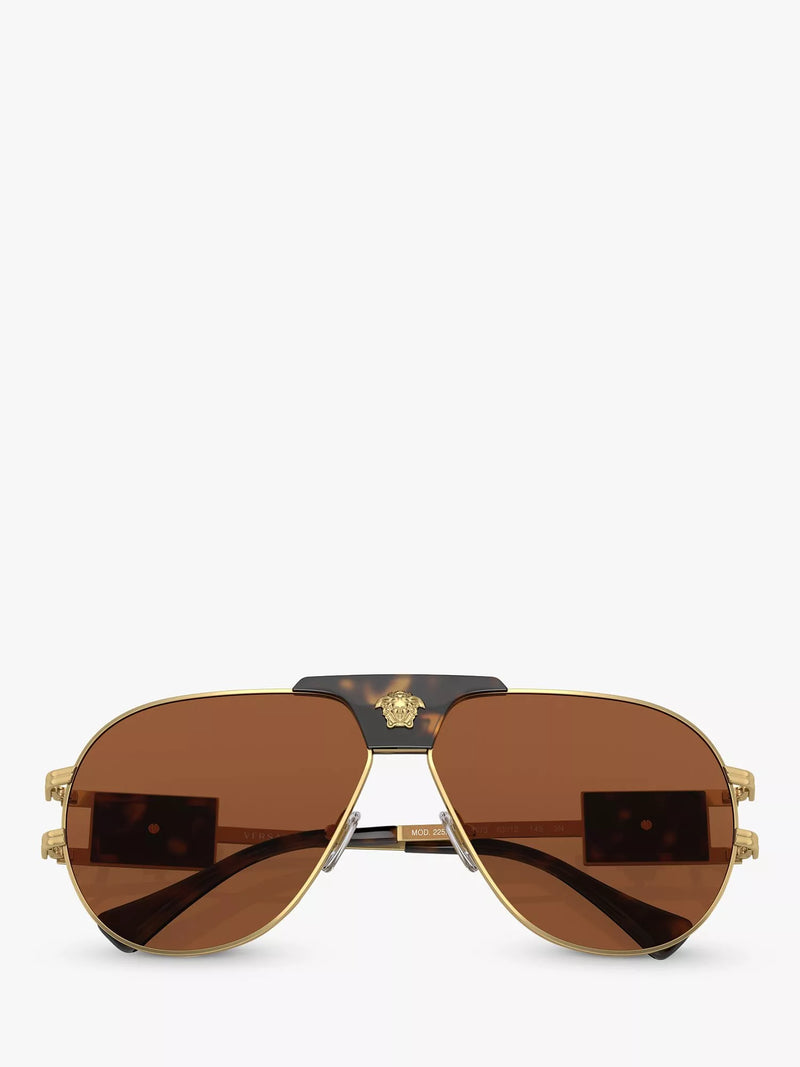 Versace gold aviator sunglasses with brown lenses - British product