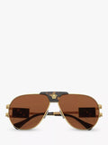 Versace gold aviator sunglasses with brown lenses - British product