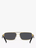 Versace VE2257 gold rectangular sunglasses, UK version