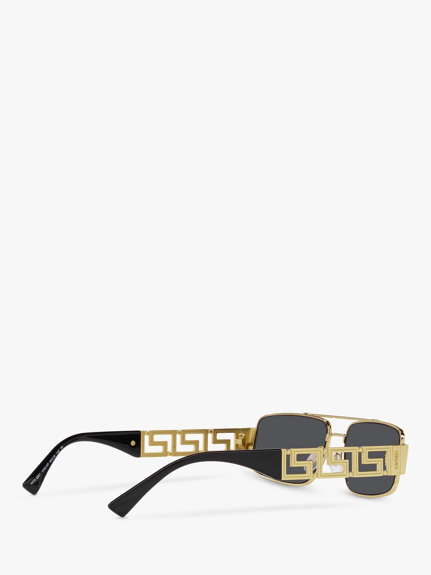 Versace VE2257 gold rectangular sunglasses, UK version