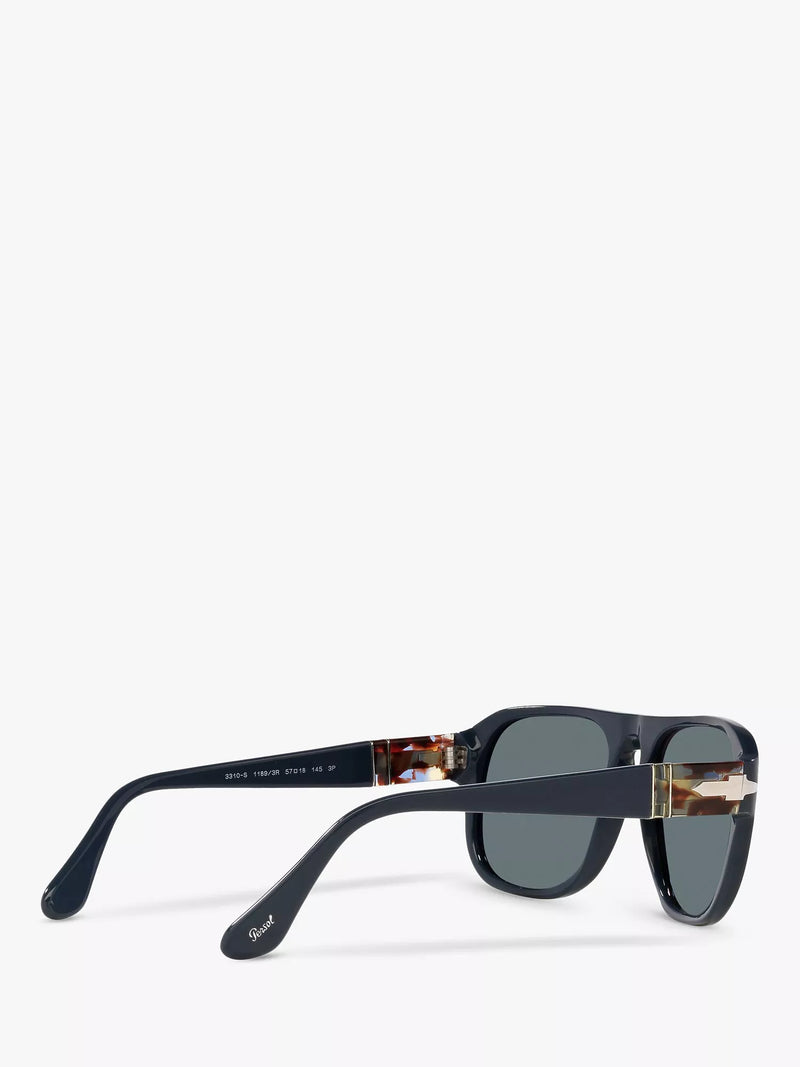 Persol PO3310S polarised pillow sunglasses blue dust glass - British product