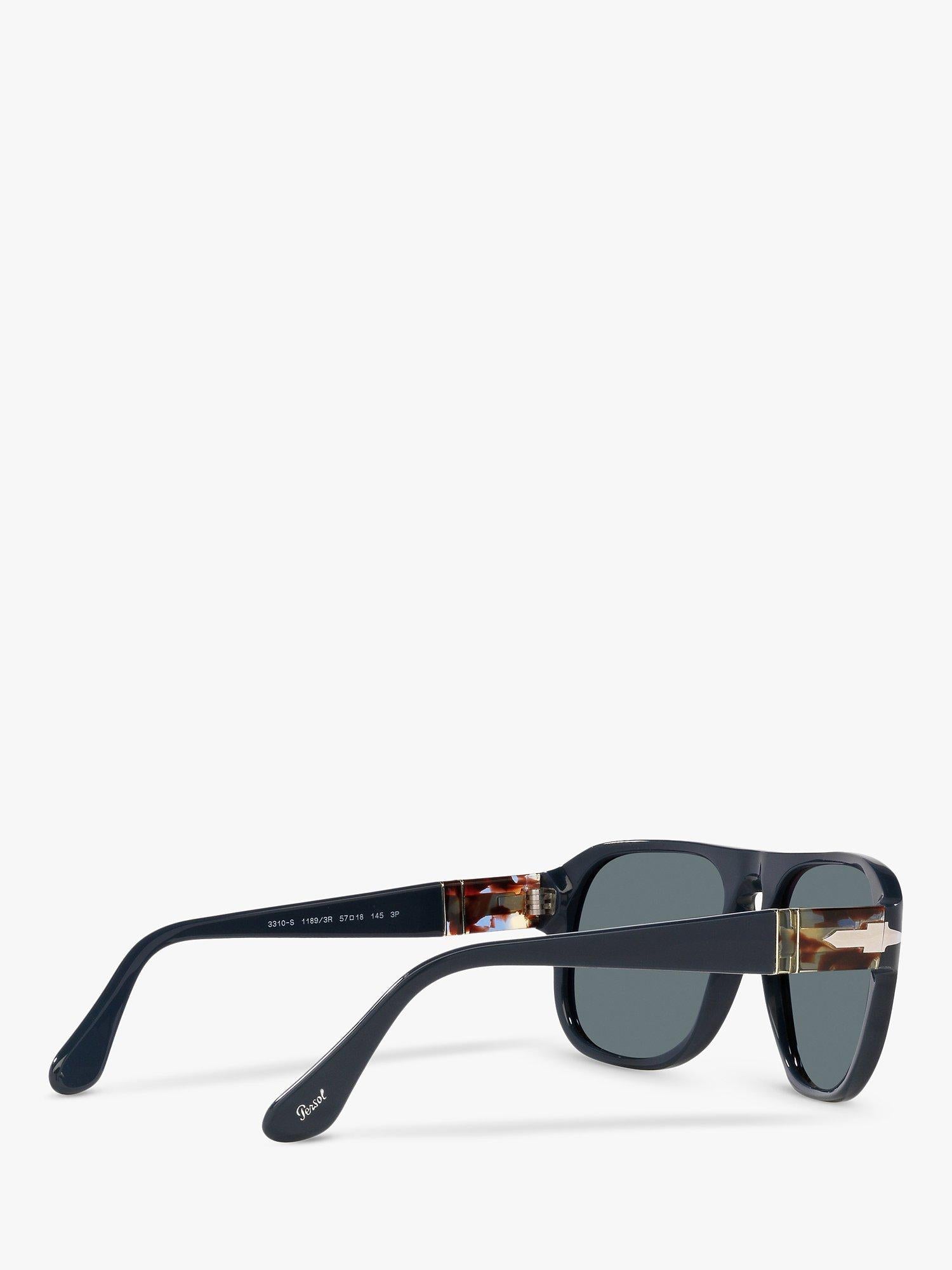 Persol PO3310S polarised pillow sunglasses blue dust glass - British product