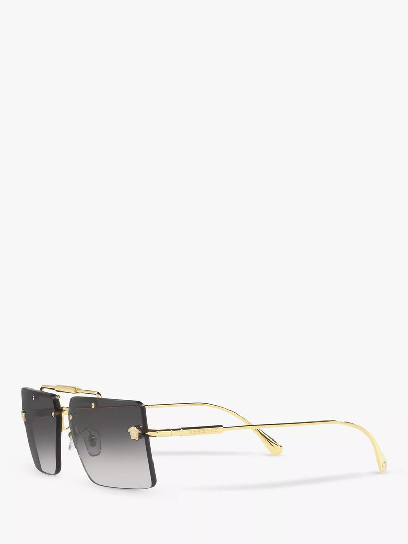 Versace women's rectangular gold frame sunglasses, imported from the UK