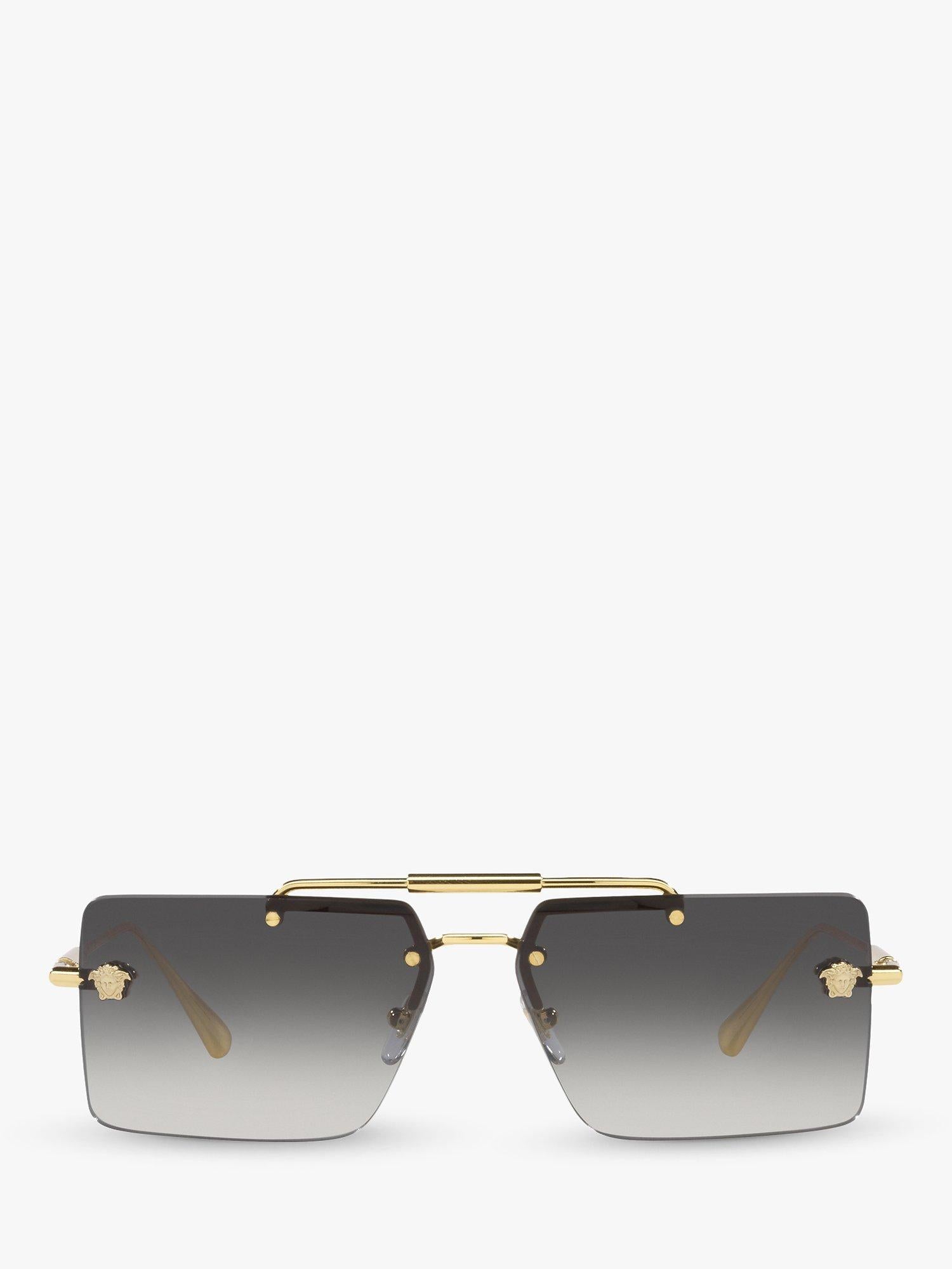 Versace women's rectangular gold frame sunglasses, imported from the UK