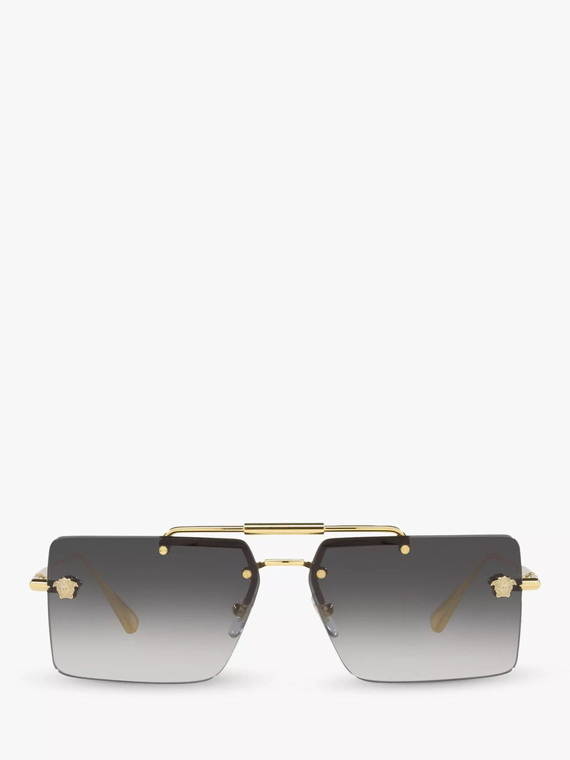 Versace women's rectangular gold frame sunglasses, imported from the UK