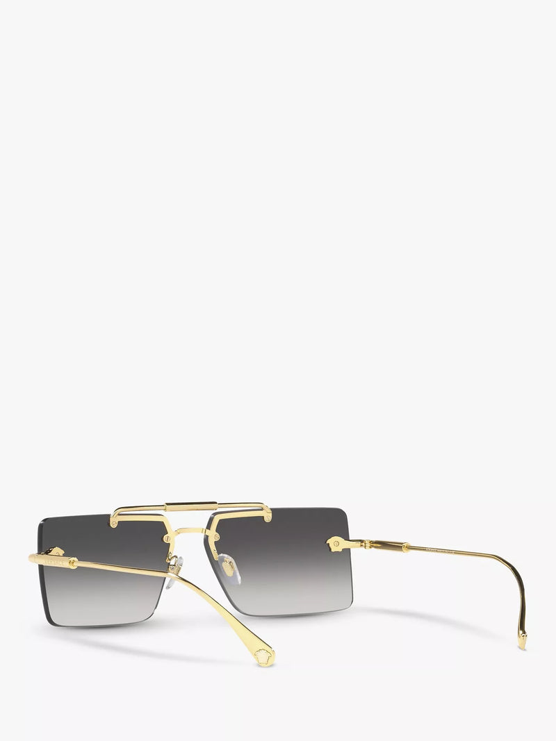 Versace women's rectangular gold frame sunglasses, imported from the UK