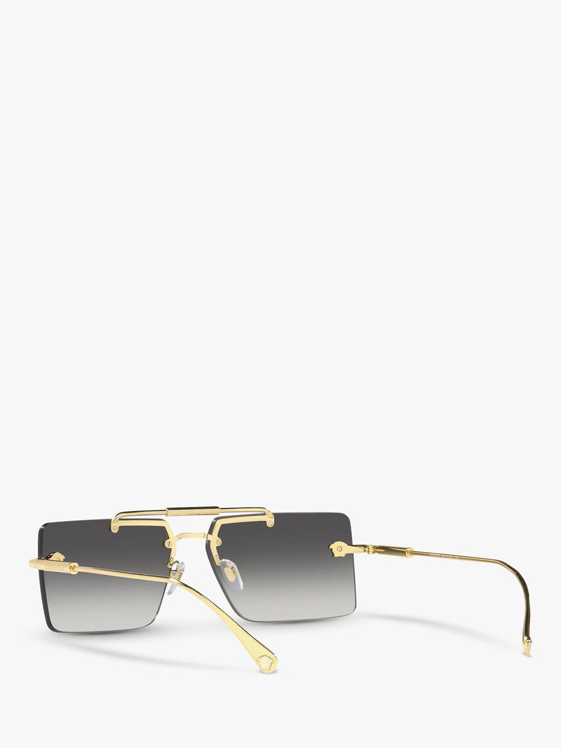 Versace women's rectangular gold frame sunglasses, imported from the UK