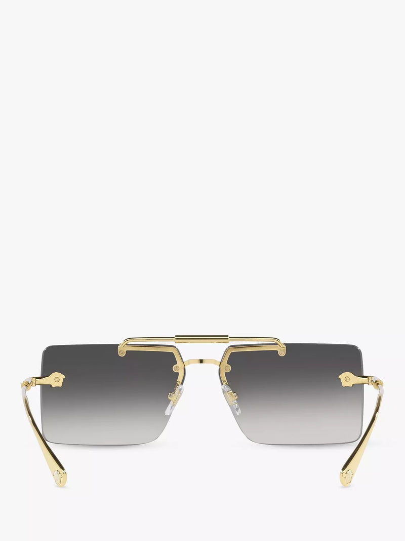 Versace women's rectangular gold frame sunglasses, imported from the UK