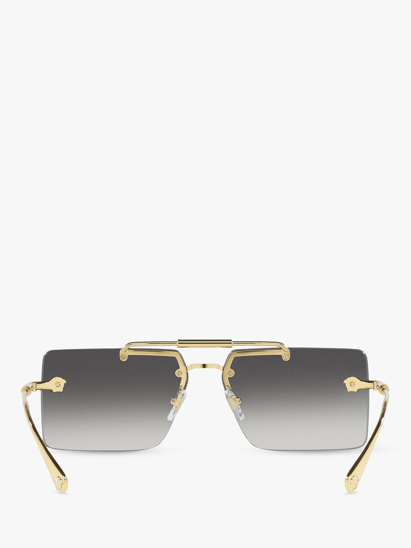 Versace women's rectangular gold frame sunglasses, imported from the UK
