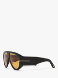 Tom Ford aviator sunglasses shiny black yellow (British brand)