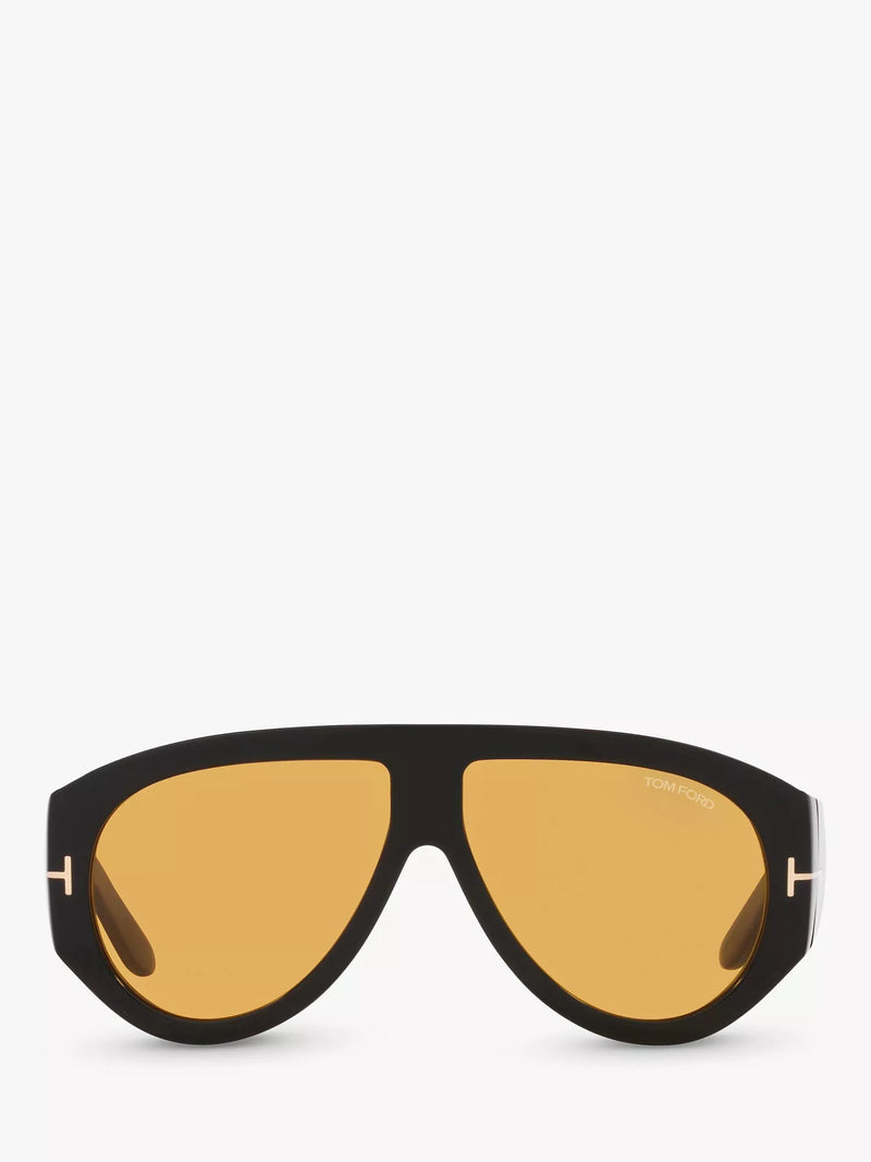 Tom Ford aviator sunglasses shiny black yellow (British brand)