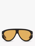 Tom Ford aviator sunglasses shiny black yellow (British brand)