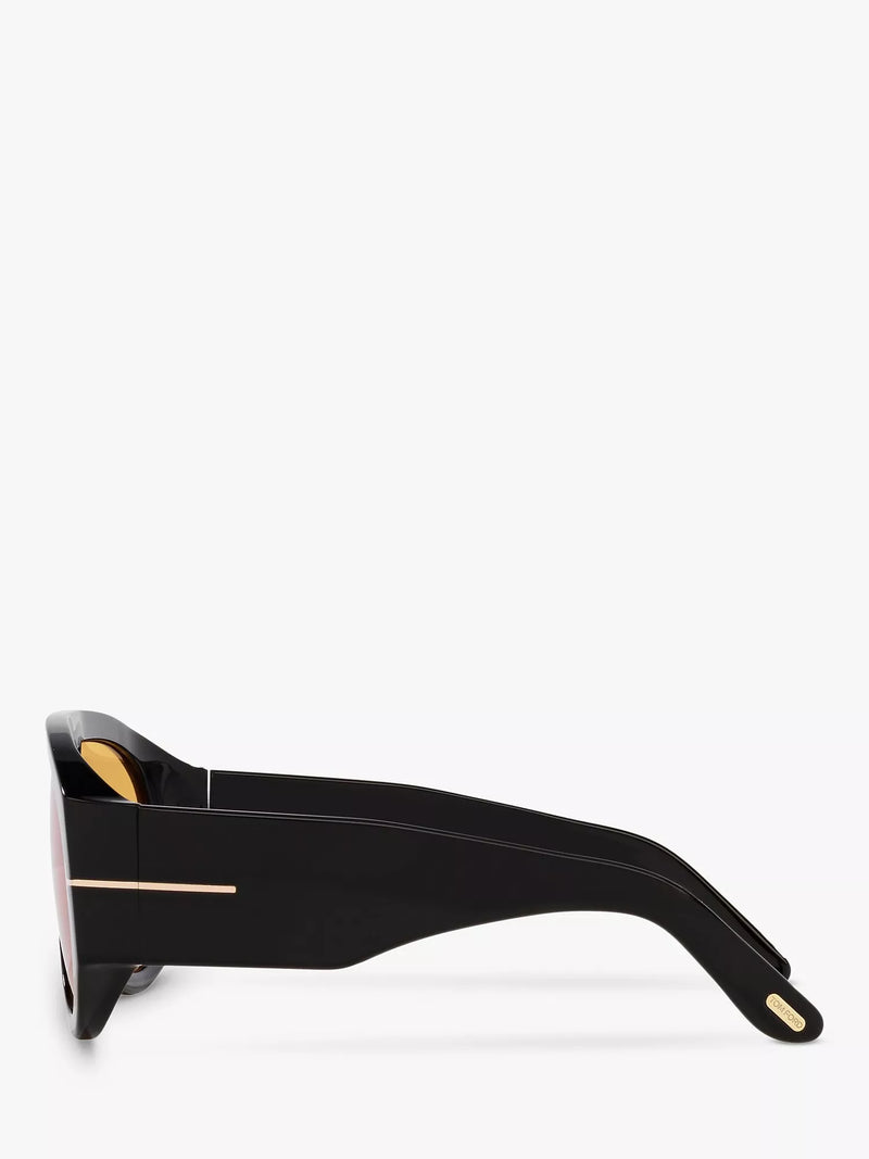 Tom Ford aviator sunglasses shiny black yellow (British brand)
