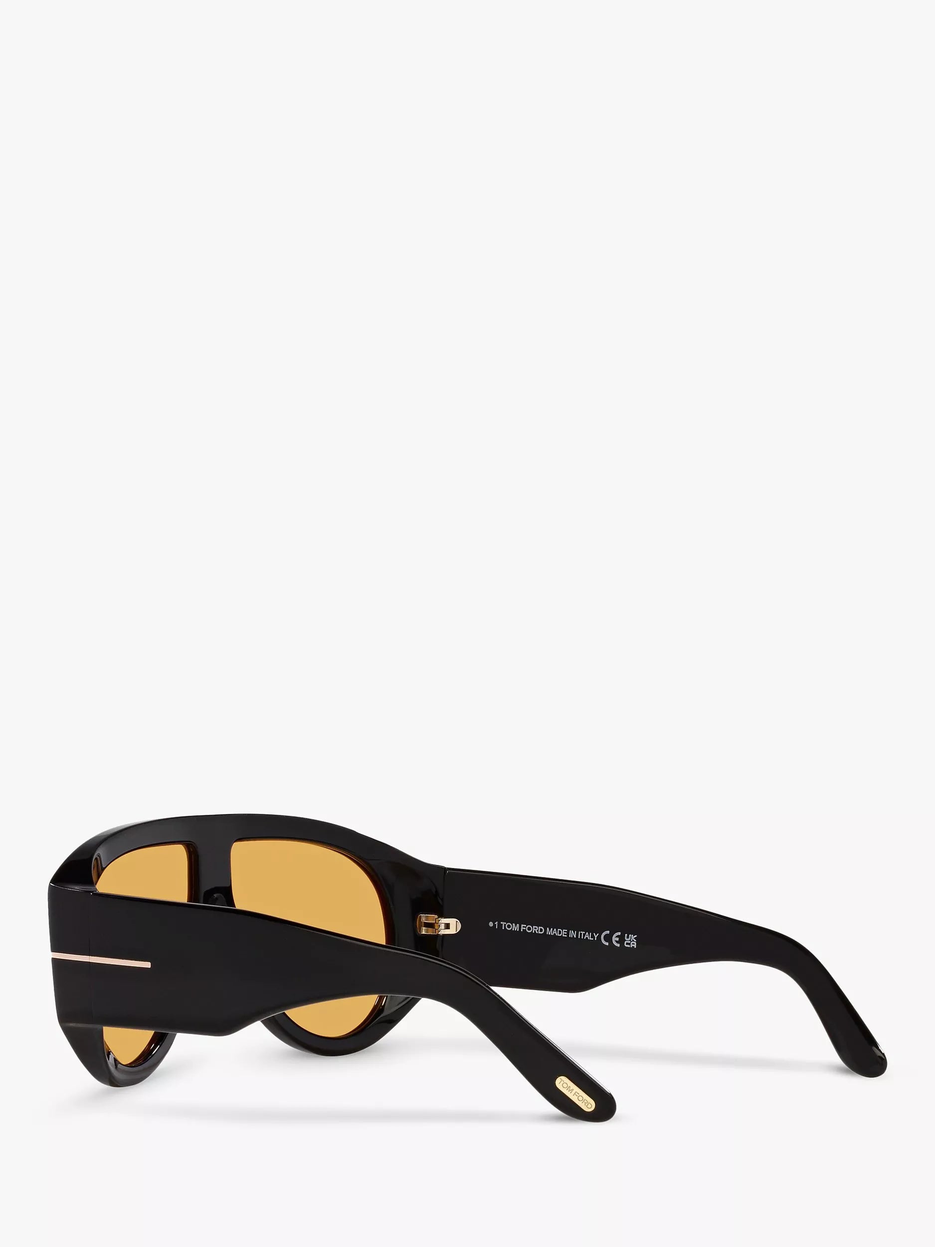 Tom Ford aviator sunglasses shiny black yellow (British brand)